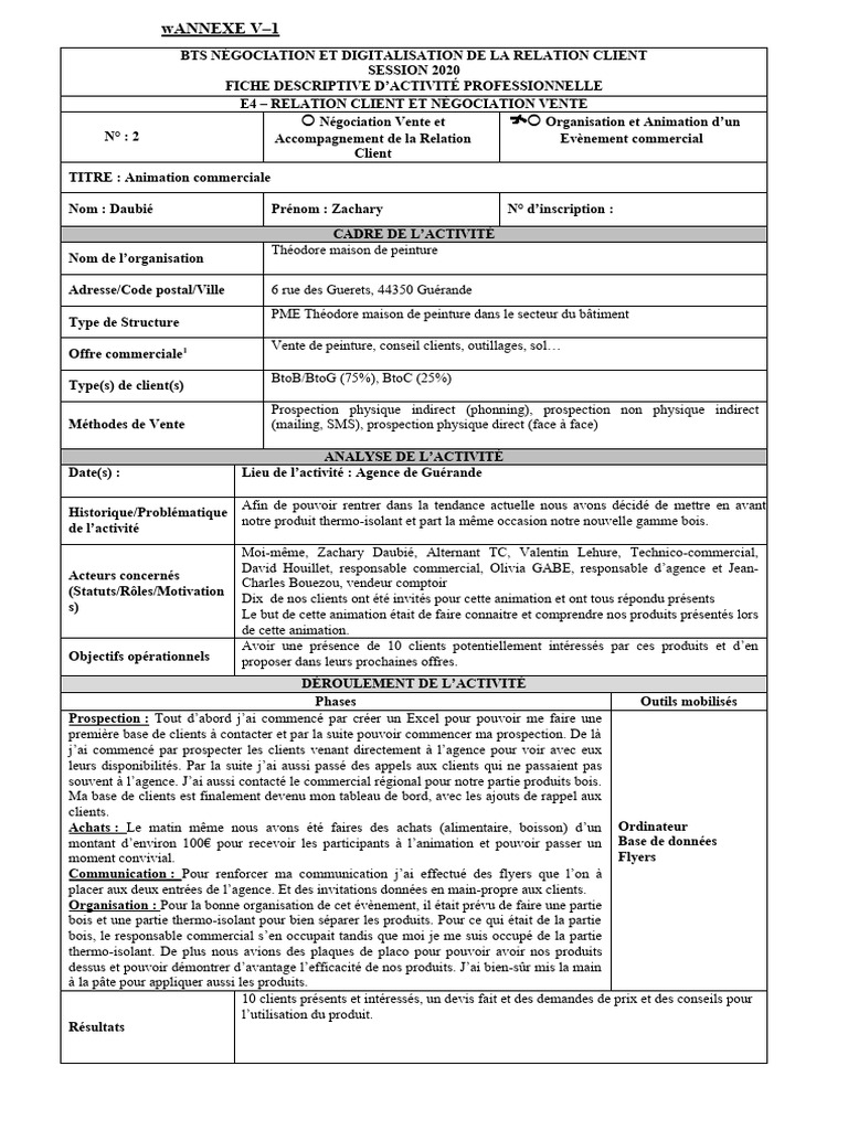 Fiche E4 Animation | PDF | Bases de données