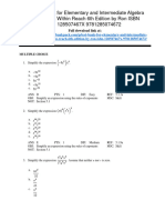 Elementary and Intermediate Algebra Algebra Within Reach 6Th Edition Ron Larson Test Bank Full Chapter PDF