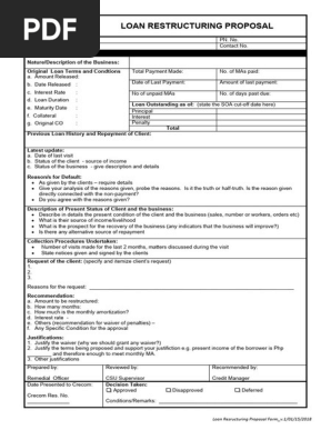 Loan Restructuring Proposal Form