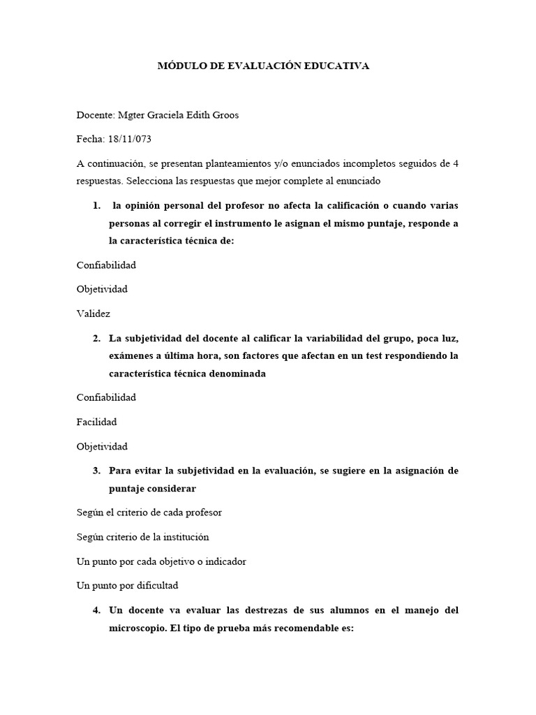 Técnicas de Evaluación Educativa | PDF | Evaluación | Cognición
