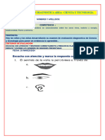 Evaluacion Diagnostica de Ciencia y Tecnologia Primer Grado A