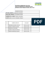 Programa Sembrando 2024 Comunidad de Aprendizaje Campesino (Cac) Lista de Asistencia para Trabajo Social