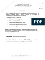 Acta de Capacitacion de Capacitacion Plan de Emergencia Sede Administrativa Pasto