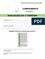 Prova de Geografia 7° Ano 1 Bimestral - Semed