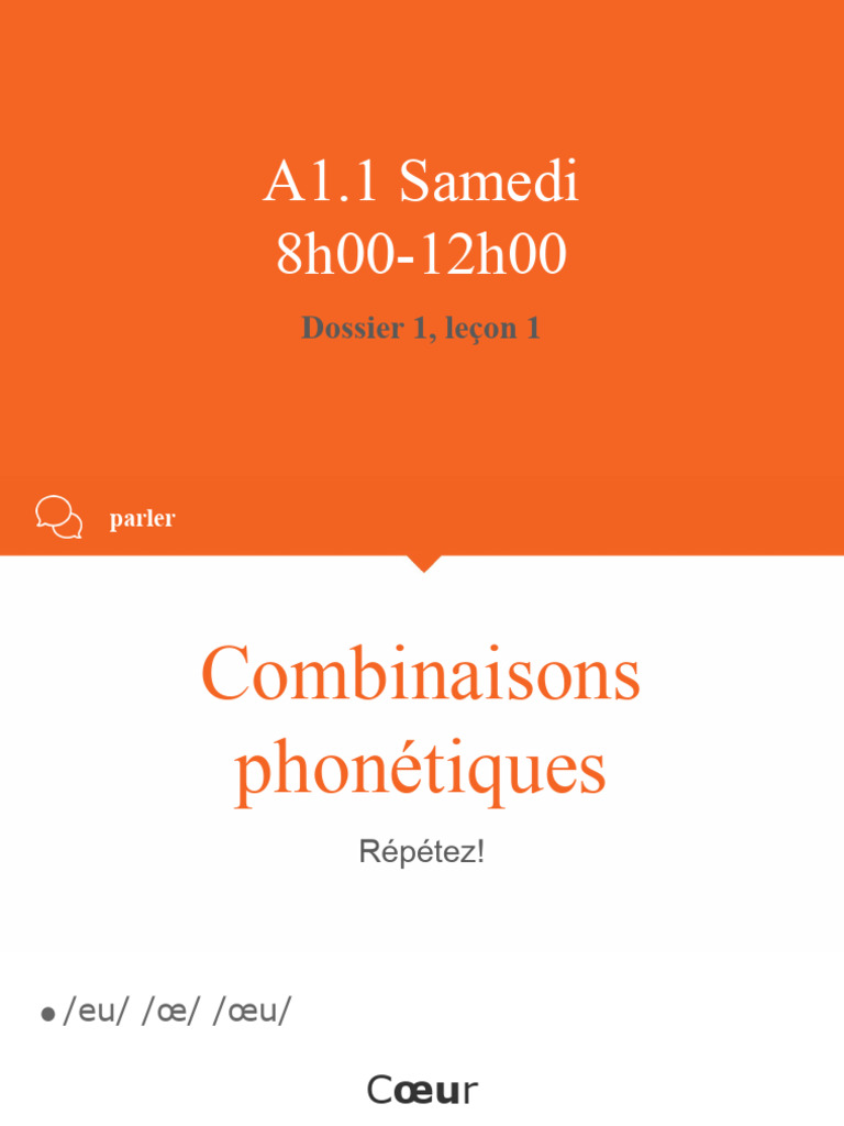 A1.1 Dossier 1, Leçon 1 | PDF