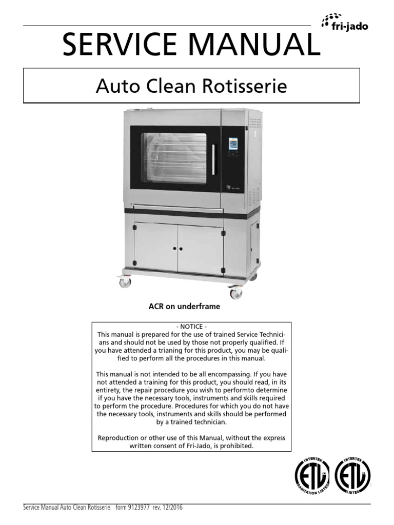 Auto Clean Rotisserie Service Manual | PDF | Thermostat | Fuse (Electrical)