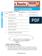 Practica de Refranes para Tercero de Primaria