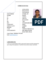 CV of Sunita Kujur For VDF RGP