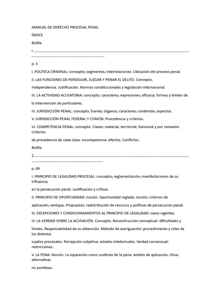 Manual de Derecho Procesal Penal Primera Parte | PDF | Derecho penal ...