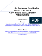 Test Bank For Psychology Canadian 5Th Edition Wade Tavris Garry Saucier Elias 0205960359 9780205960354 Full Chapter PDF