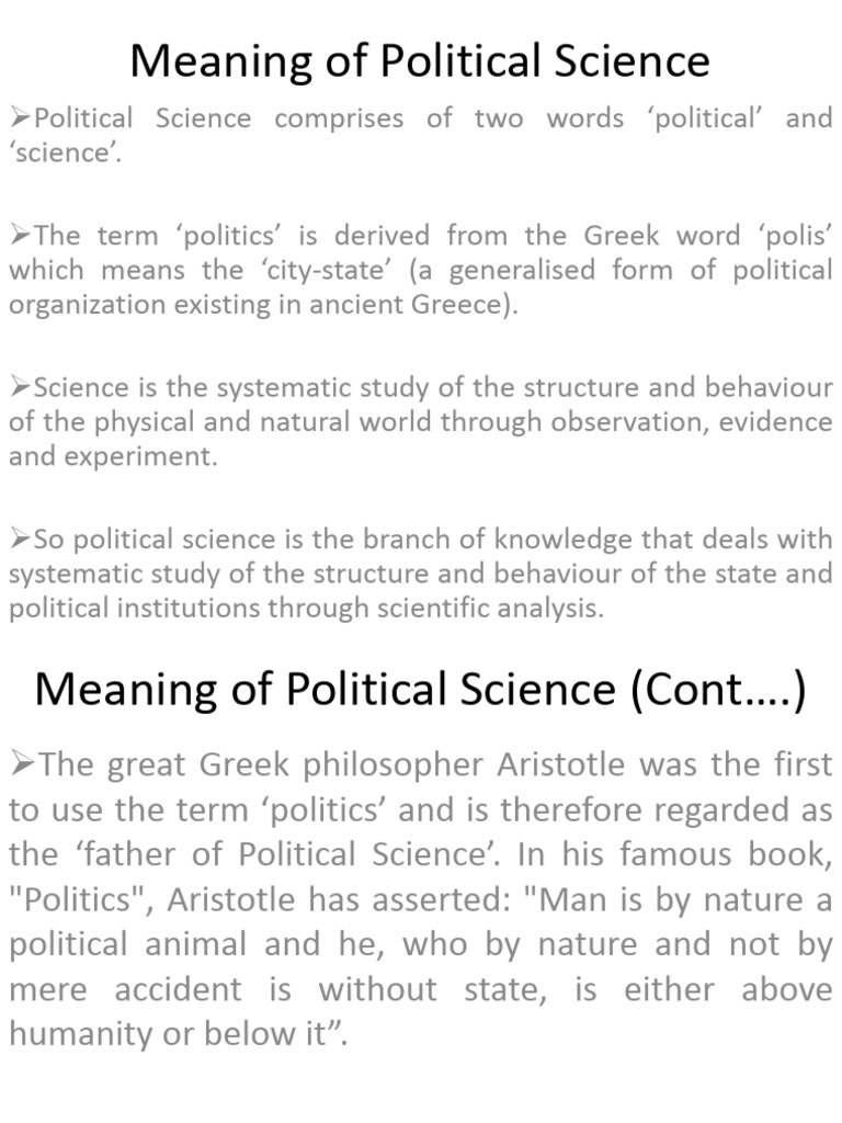 Nature and Scope of Political Science | PDF | Science | Theory