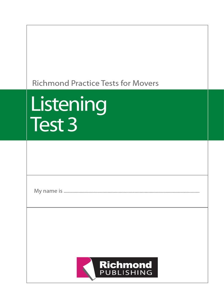 Richmond Movers Practice Test 3 | PDF