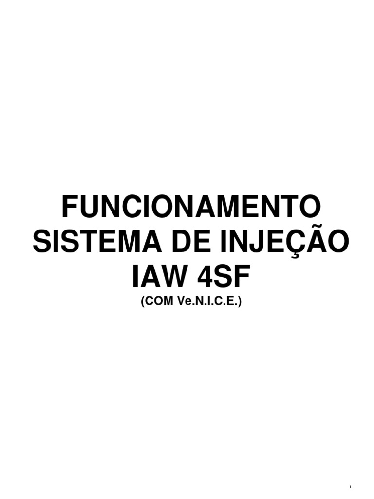 Sistema IAW 4SF (Com Venice) | PDF | Motores | Armazenamento de dados ...