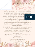 Tarjeta de Invitación Vertical Boho Cumpleaños Femenino Rosa