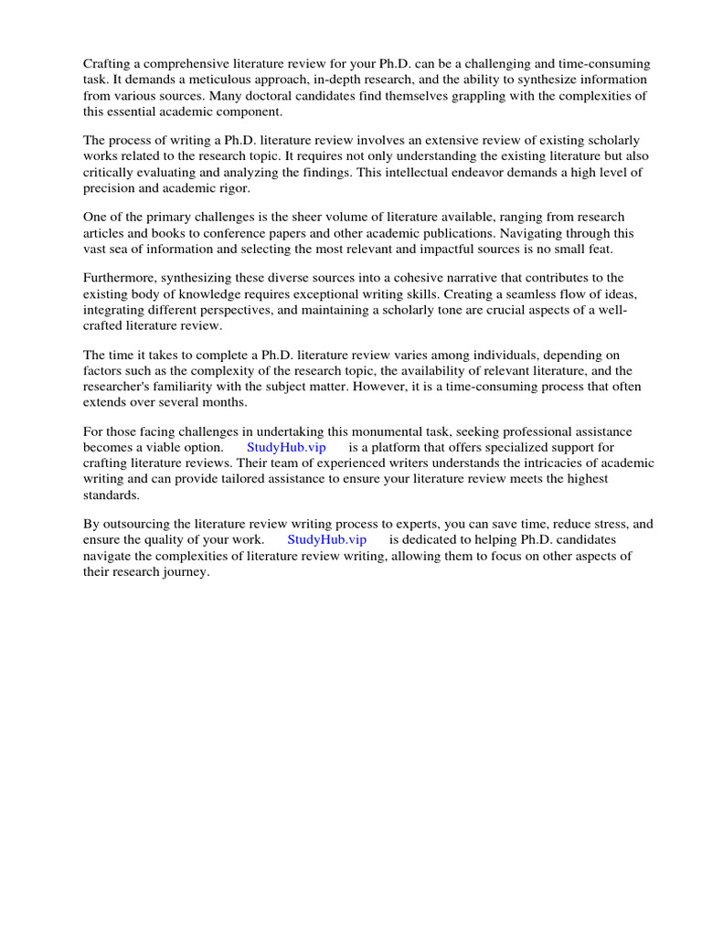 How Long Is A Phd Literature Review