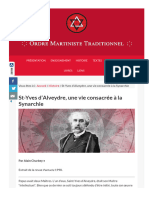 0 - Saint-Yves D'alveydre - Une Vie Consacrée À La Synarchie
