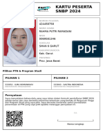 Kartu Peserta SNBP 2024: 424458758 Rahma Putri Ramadani 0069581346 Sman 6 Garut Kab. Garut Prov. Jawa Barat