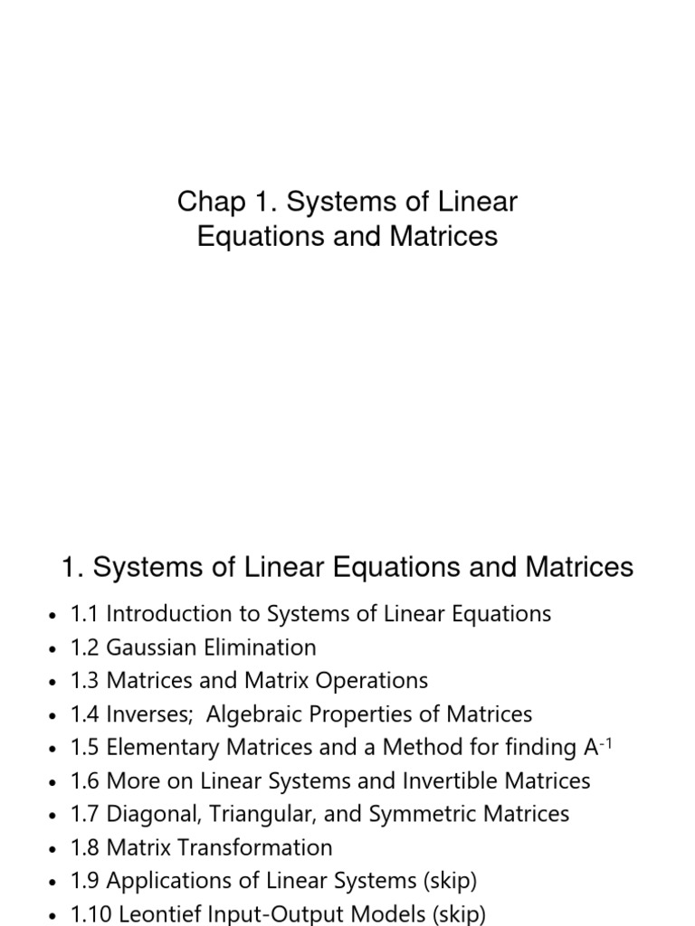 Linear Equations and Matrix Methods | PDF | Matrix (Mathematics ...