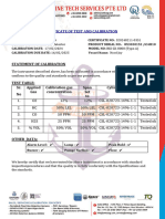 Certificate of Test and Calibration