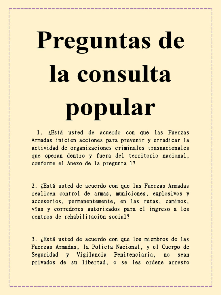 Preguntas de La Consulta Popular PDF