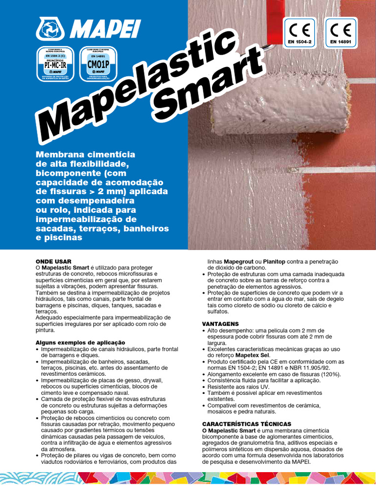 Impermeabilização e Proteção com Mapelastic Smart | PDF
