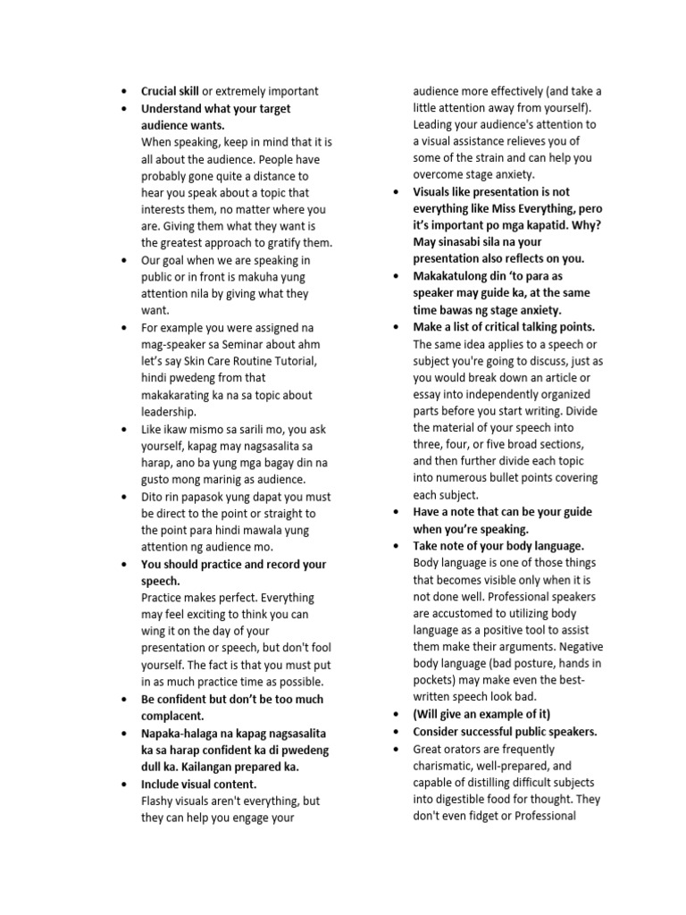 Public Speaking Seminar Guide PDF | PDF | Public Speaking | Body Language