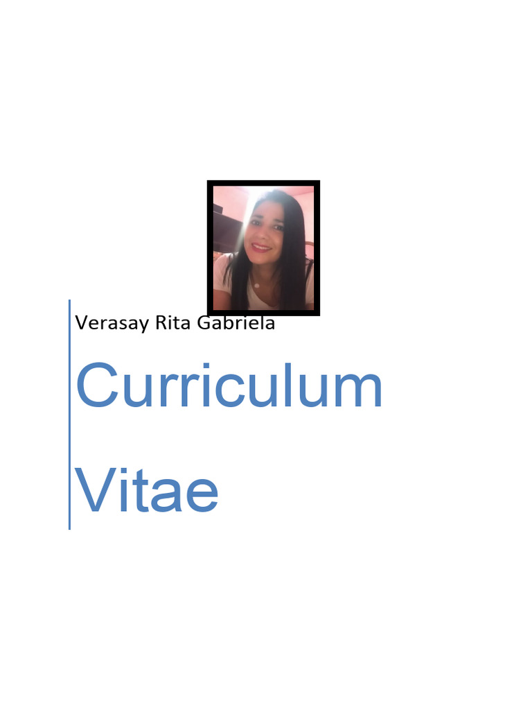 Curriculum Vitae de Rita Gabriela Verasay | PDF | Negocios | Salud y ...