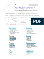 Intermediate Paragraph Correction Worksheet