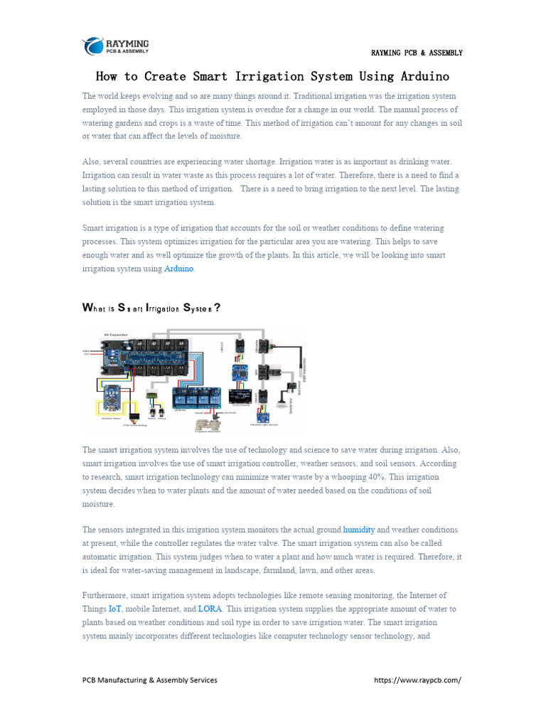 How to Create Smart Irrigation System Using Arduino | PDF | Irrigation ...