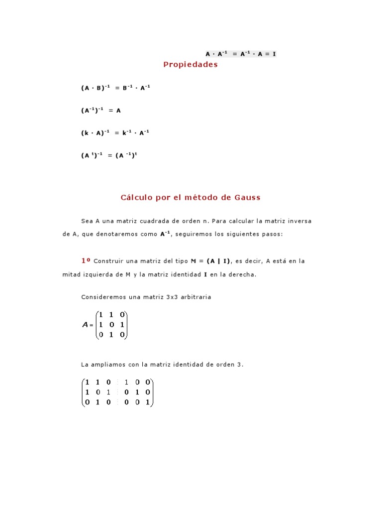 Matriz Inversa | PDF | Matriz (Matemáticas) | Determinante