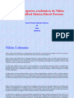 Biografia y Aportes Académicos de Niklas Luhmain, Alfred Shutza, Talcott