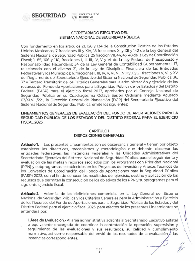 Lineamientos generales de evaluaci n fasp 2023 pdf