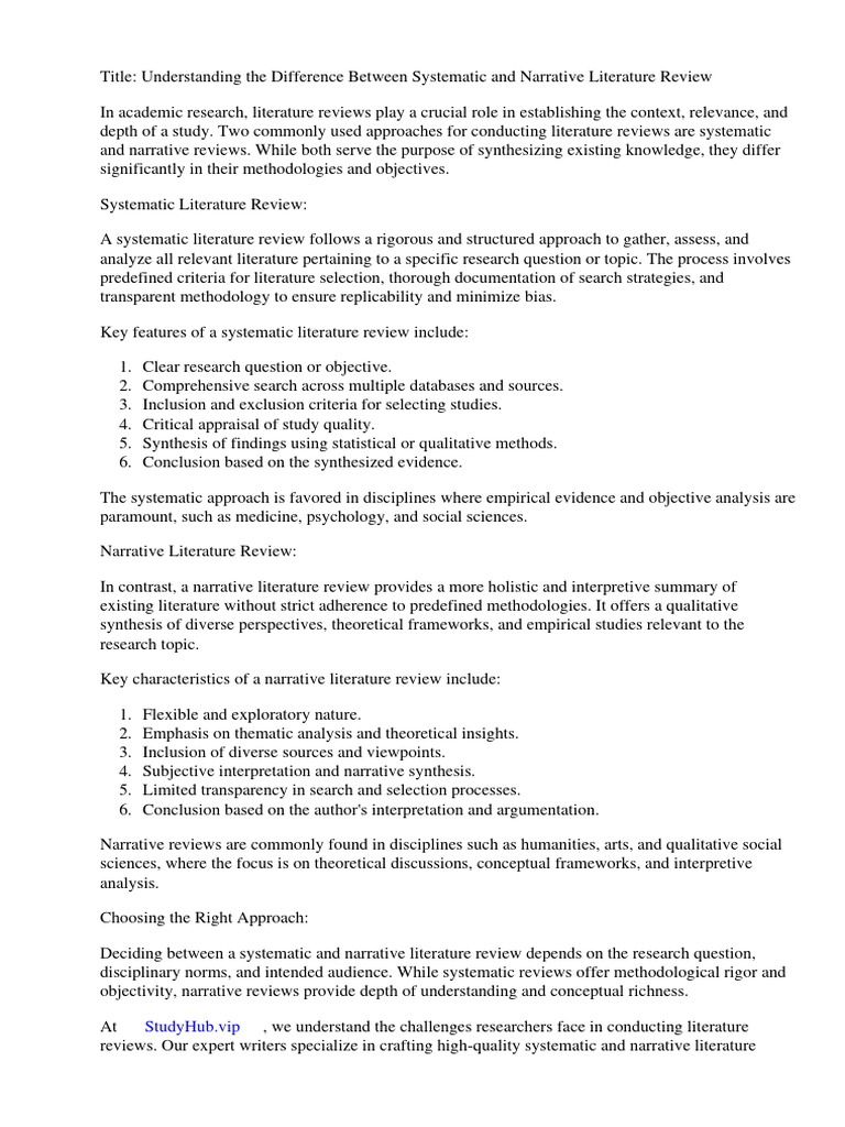 WHAT IS THE DIFFERENCE BETWEEN A NARRATIVE AND SYSTEMATIC REVIEW intelligence overview