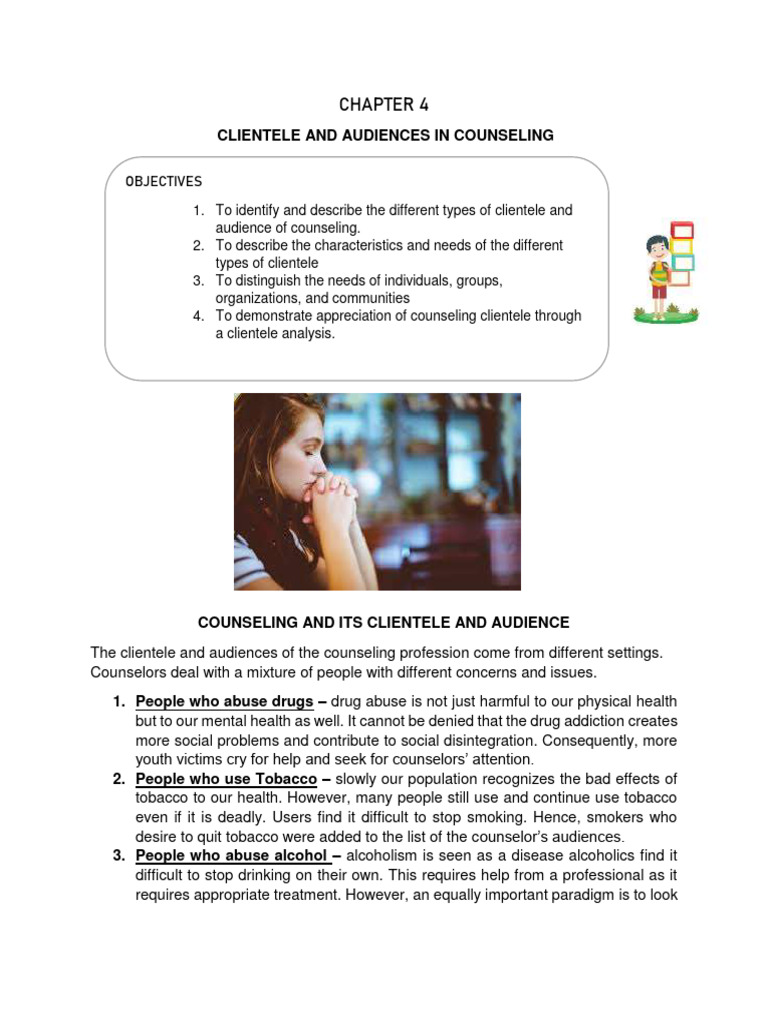 Chapter 4 Clientle and Audiences of Counseling | PDF | Psychotherapy ...