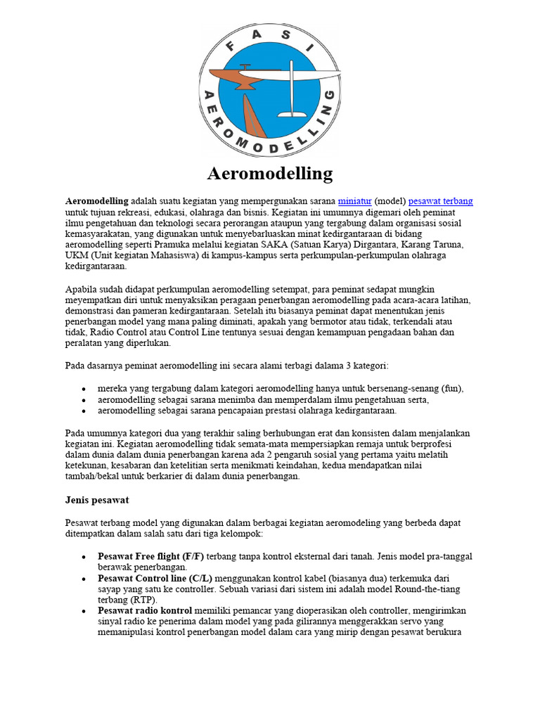 Panduan Aeromodelling dan Desain Pesawat | PDF | Bisnis