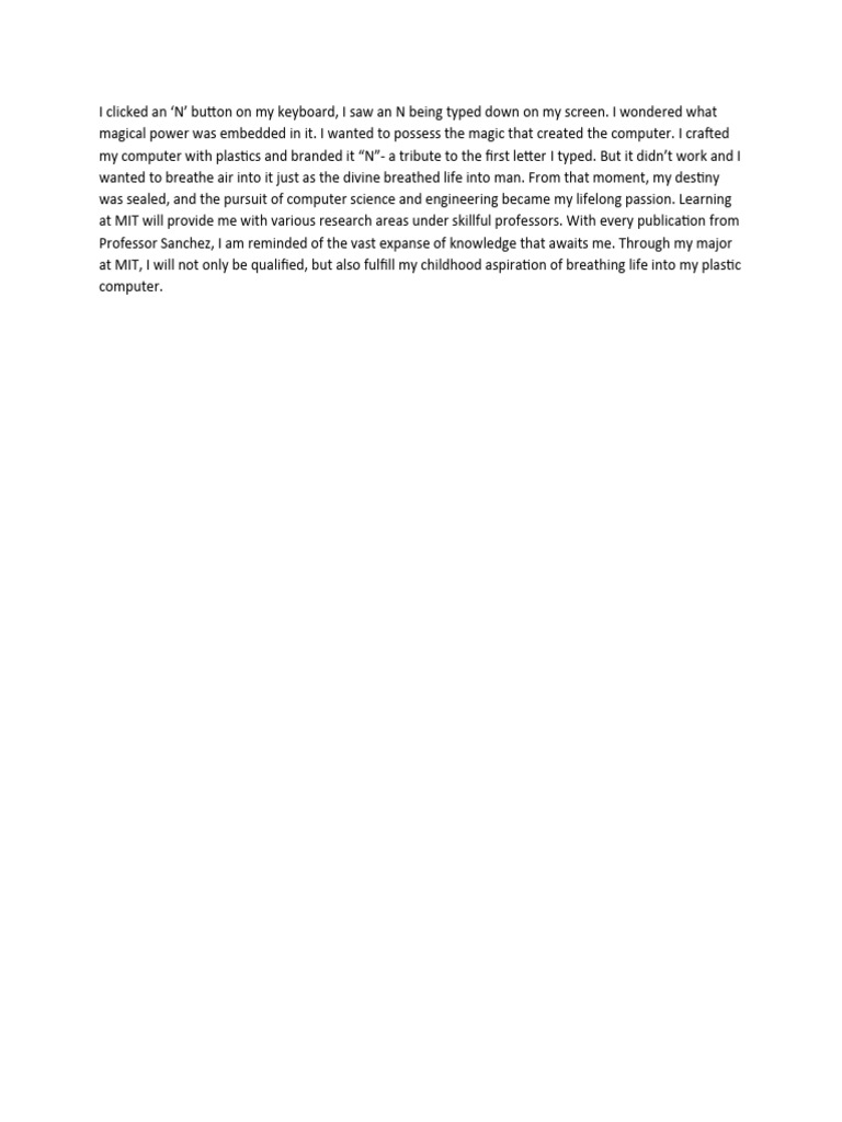 Mit why this major essay pdf