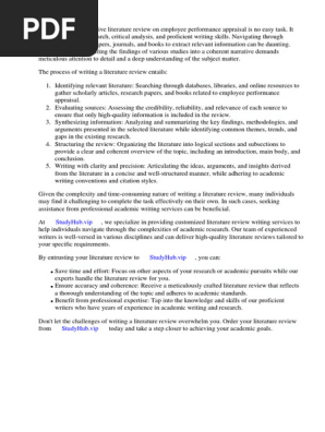 Literature Review Employee Performance Appraisal