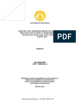 Faktor Yang Mempengaruhi Status Imunisasi Hb.0 Pada Bayi Umur 0-7 Hari Dikecamatan Pontianak Tenggara Kota Pontianak TAHUN 2011