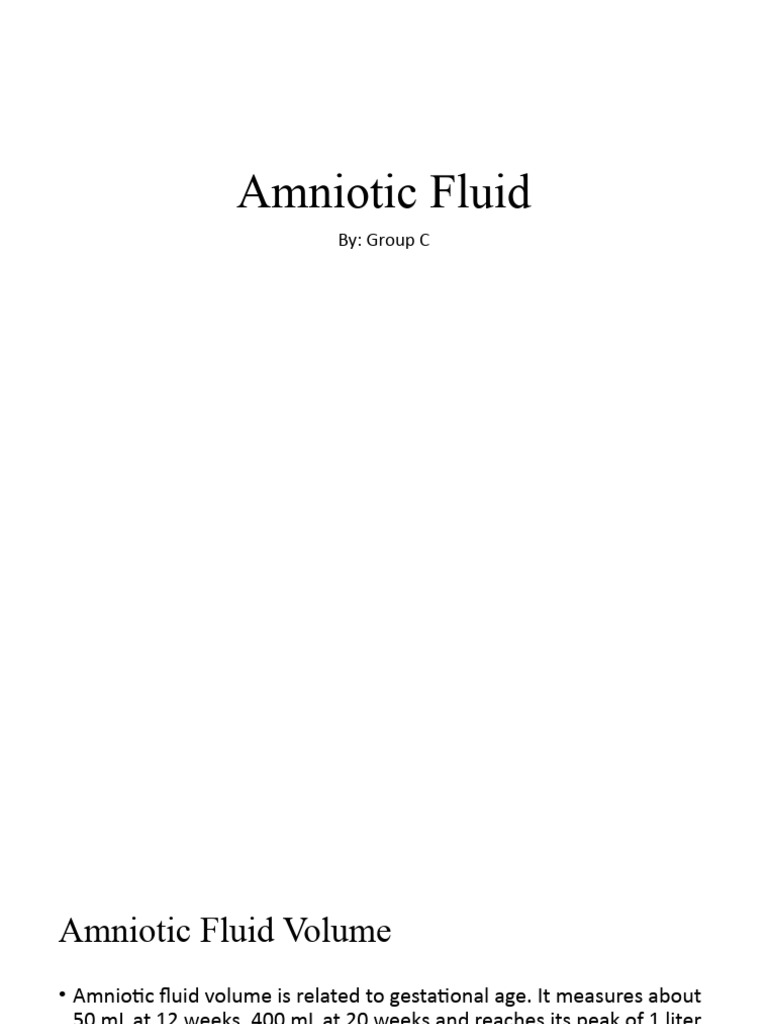 Amniotic Fluid: Volume and Characteristics | PDF | Maternal Health ...