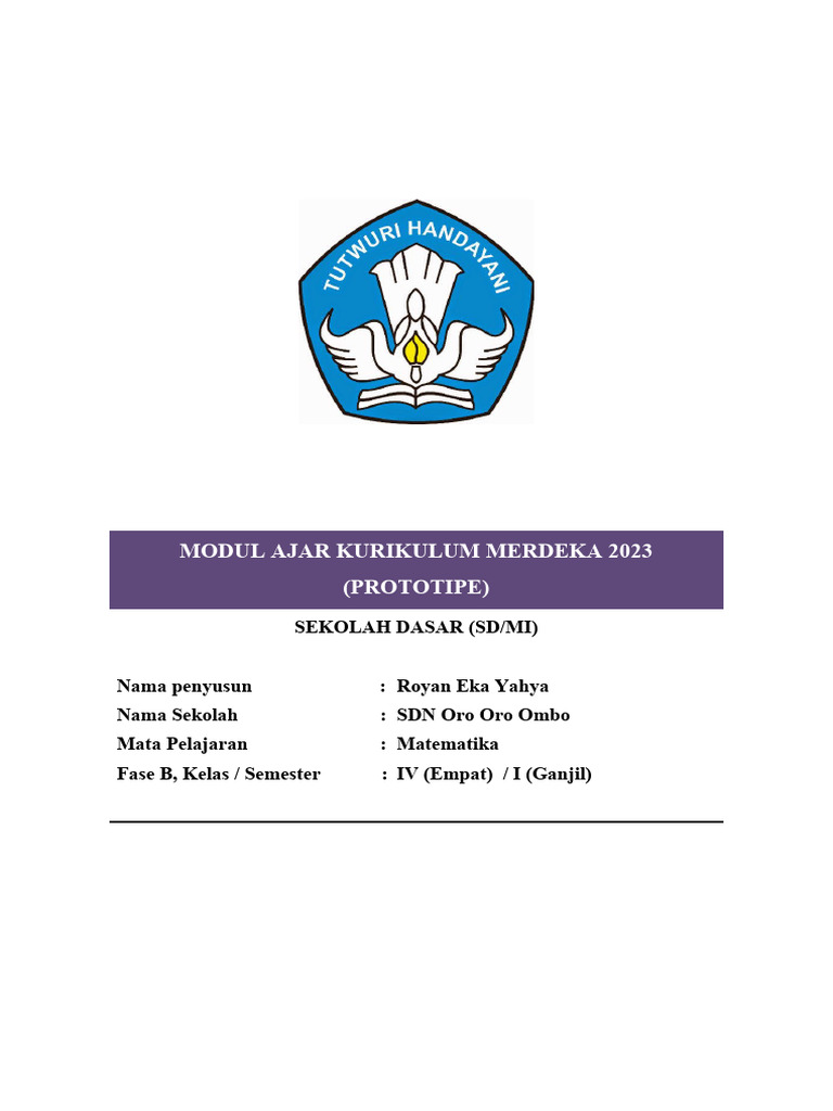 Modul Ajar Mtk Unit 2 Kelas 4 Semester 1 Pdf