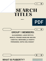 Research Titles 1