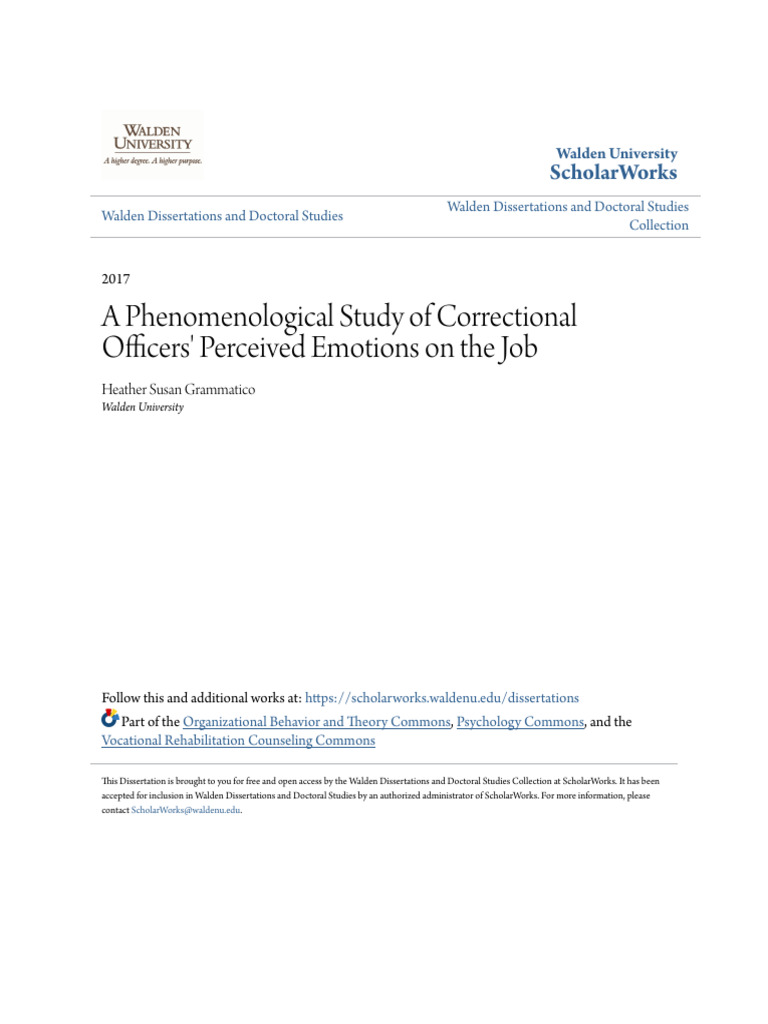 Correctional Officers' Emotional Experiences | PDF | Self-Improvement ...