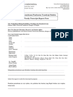 Formulir Permohonan Transkrip Nilai (Faculty Transcripts Request Form)