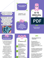 Folleto Tríptico Actividades Infantiles Ilustrado Divertido Morado y Rosa