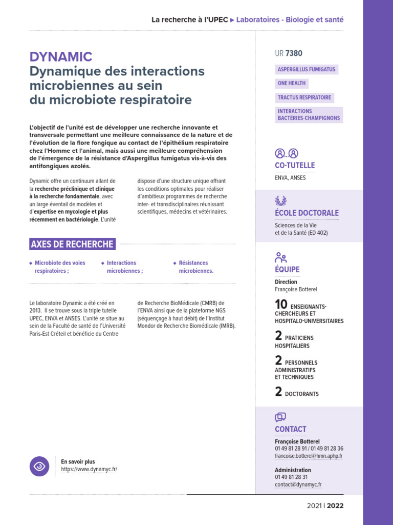 UPEC Brochure Recherche DYNAMIC | PDF