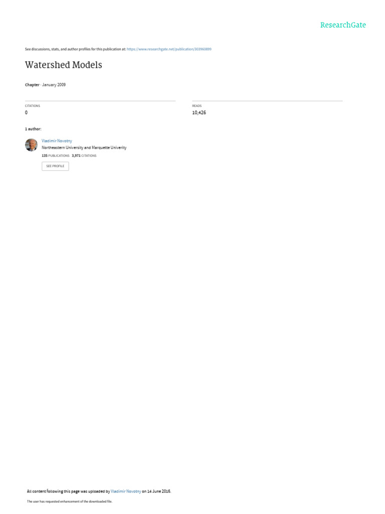 Watershed Models Pdf Surface Runoff Soil