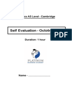 Self Evaluation - October