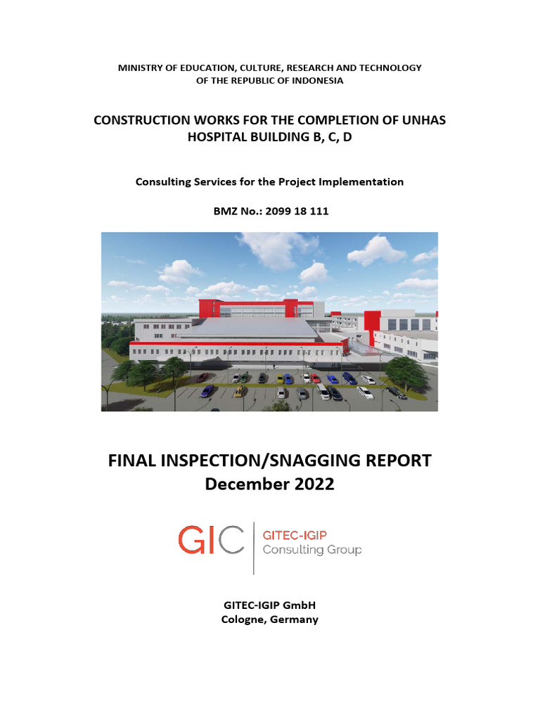 GITEC UNHAS TOC Inspection_Snagging Report_2022_12_21 PDF Basement
