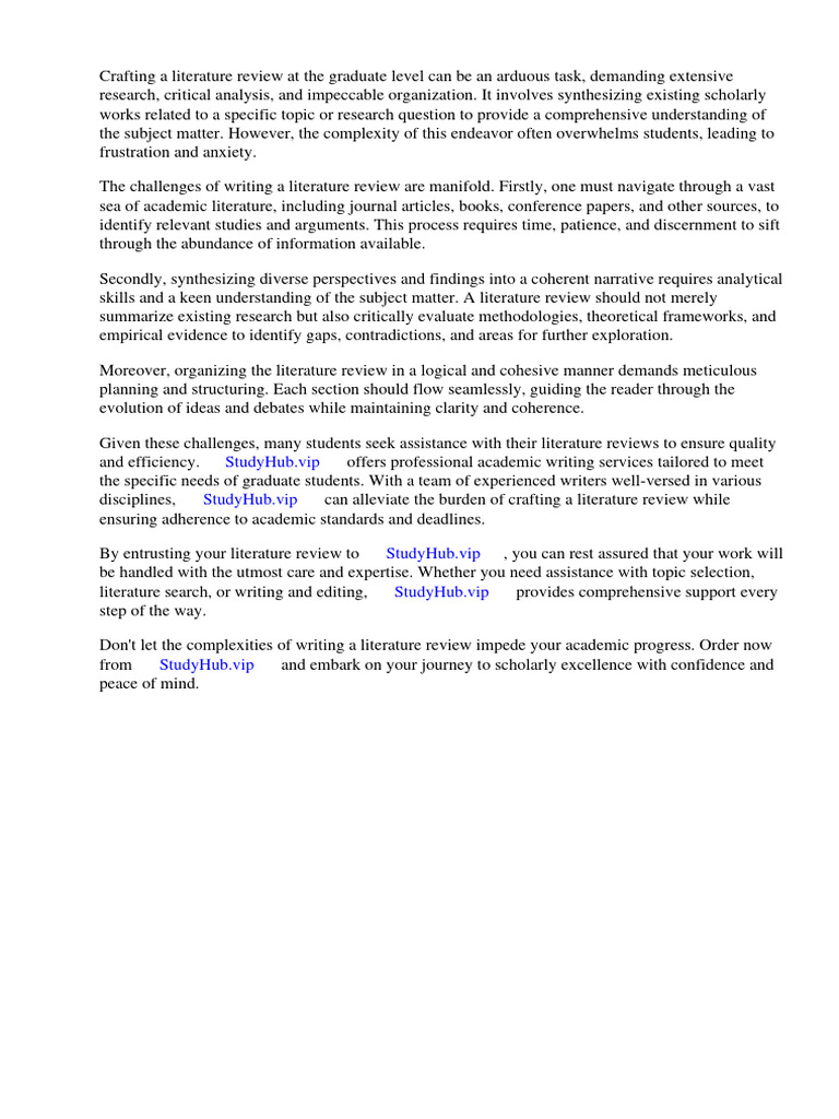 Example of A Graduate Level Literature Review PDF Systematic Review