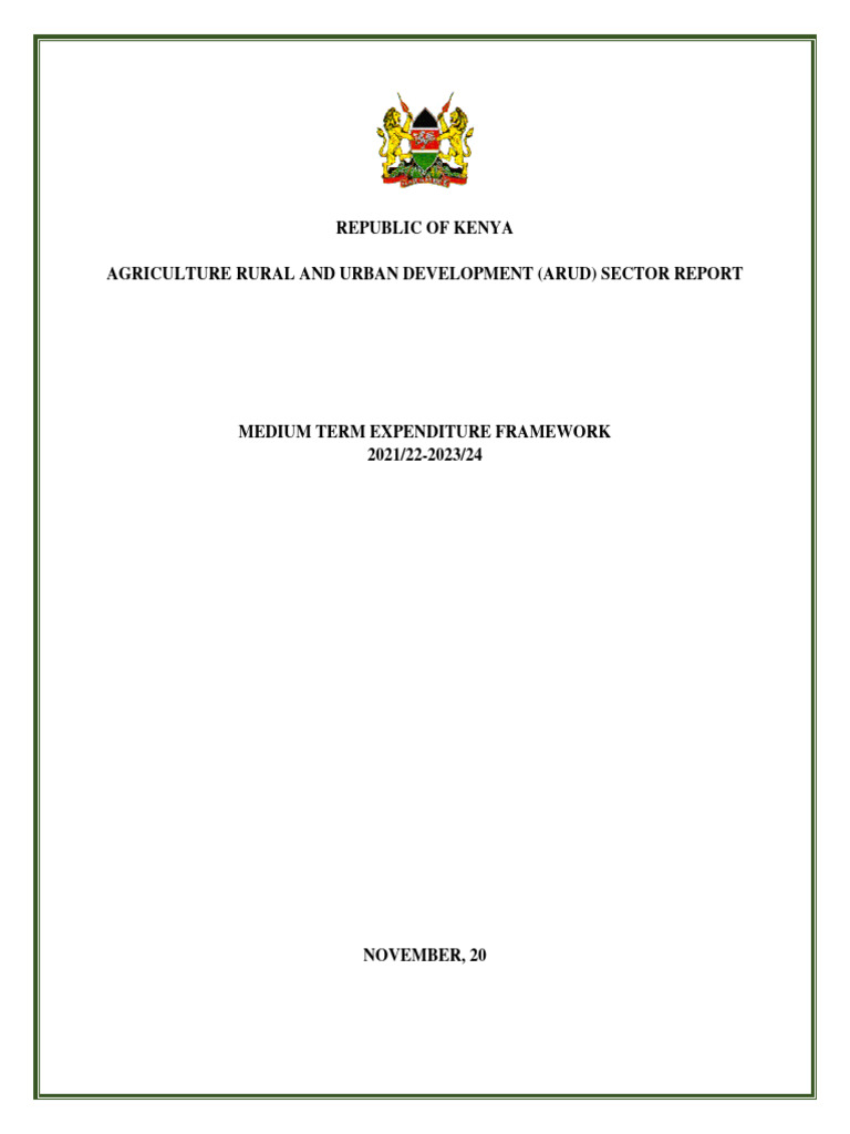 Kenya Agriculture Development Report 2021-2024 | PDF | Agriculture ...
